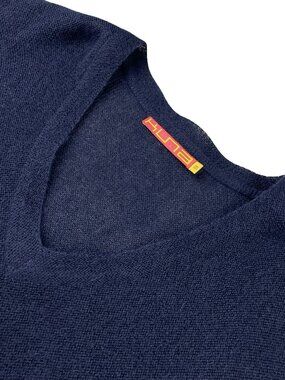 Kuna Men's 100% Alpaca V-Neck Pullover Sweater Navy Blue • Medium